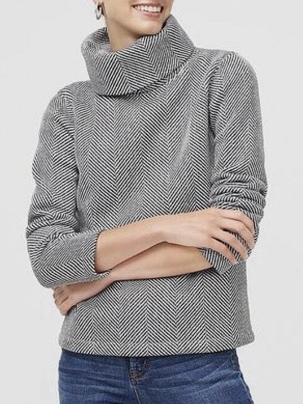 NWOT J.Crew Factory Long-Sleeve Funnelneck Pullover Sweater Women's Small Fleece
